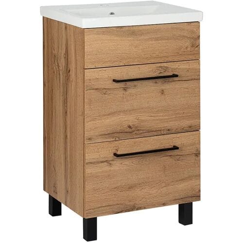 Badkamerset 50 cm staand kastje met wastafel Eiken Wotan Sol Wotan