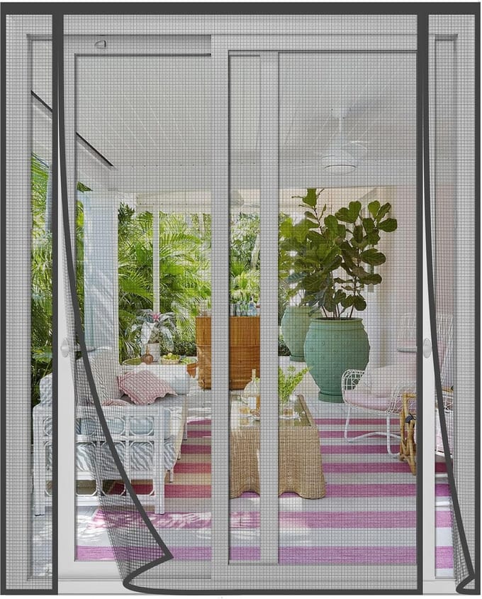 Magnetisch Hor voor Deur 160x195 cm Grijs Glasvezel Klep Deurhor
