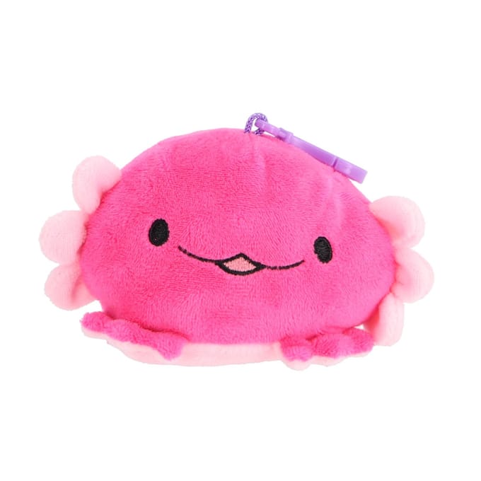 Axolotl pluche omkeer met sleutelhanger 4 assorti  10 cm