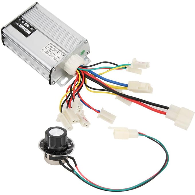 Aluminium 36V 1000W Borstelcontroller Positioneringsrotatieschakelaarset voor Elektrische Fiets white