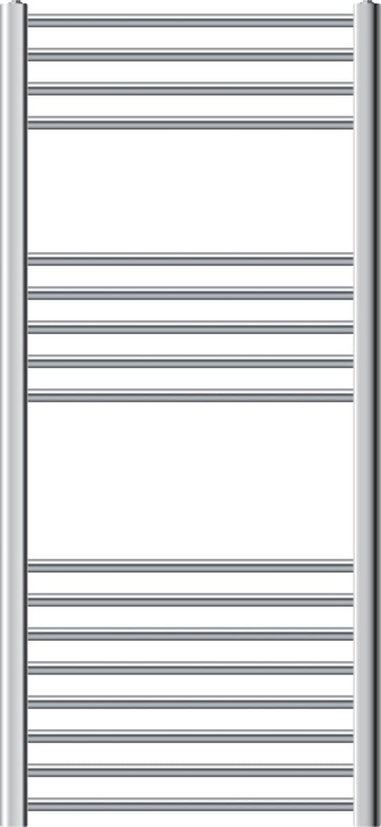 ECD Germany Badkamerverwarmer 600 x 1200 mm - chroom - gebogen met zijaansluiting - radiator handdoekdroger handdoekverwarmer verwarming