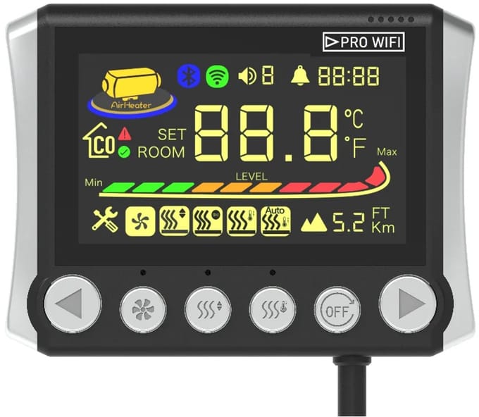 Kachel/Verwarming 8KW 12V/24V Diesel Standkachel, Upgrade controller met Bluetooth en Wi-Fi