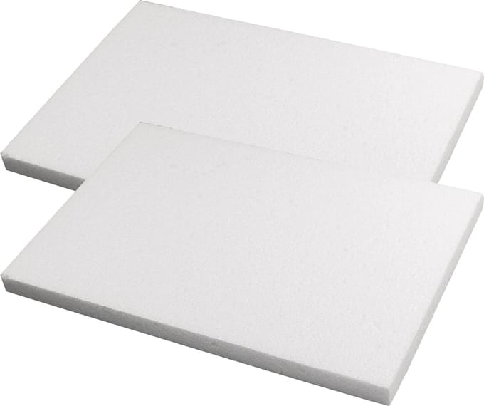 Rayher Piepschuim schijf/schijven - 2x - wit - 20 x 30 x 2 cm - hobby figuren artikelen - vormen