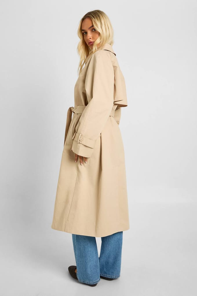 boohoo Dames Gordel Trenchcoat | Steen | Maat: 36