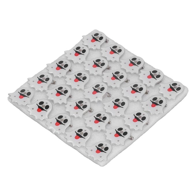 25 Stuks Halloween Broche Pin Kleurrijk Heldere Lichten Knipperend Grappig Plastic Halloween Feest Broches white