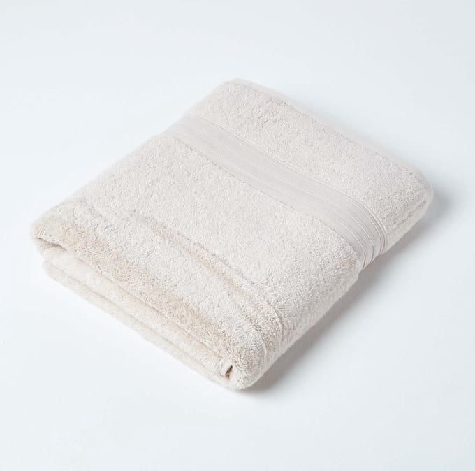Homescapes Zero Twist Supima Katoenen Badlaken Beige
