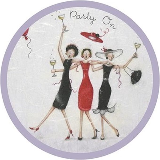 Ronde onderzetter - Party On