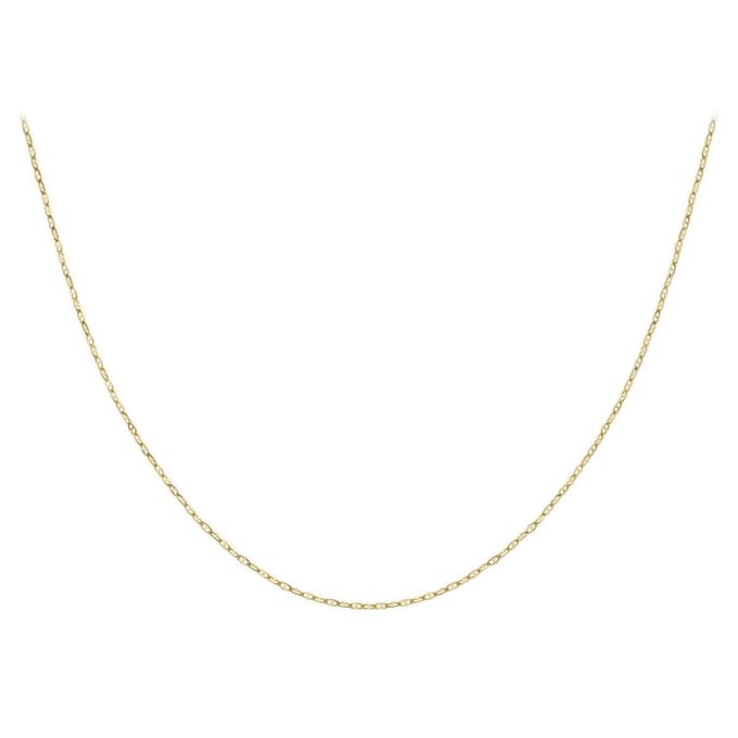 Lucardi Dames Ketting - 9 karaat - Ketting - Cadeau - 46 cm - Geelgoud