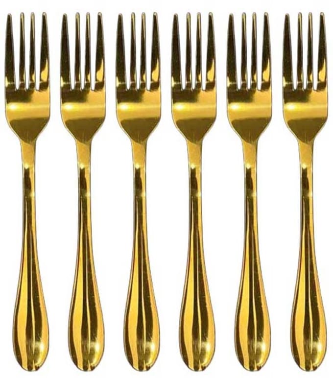 Kadirelli Tafelvork - Set van 12 - RVS Vorken - Vork - Goud