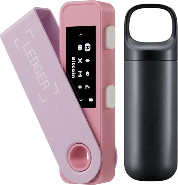 Ledger Nano S Plus Pastel Pink + Pod - Hardware Wallet Bundel - Bluetooth - Originele Ledger Pod