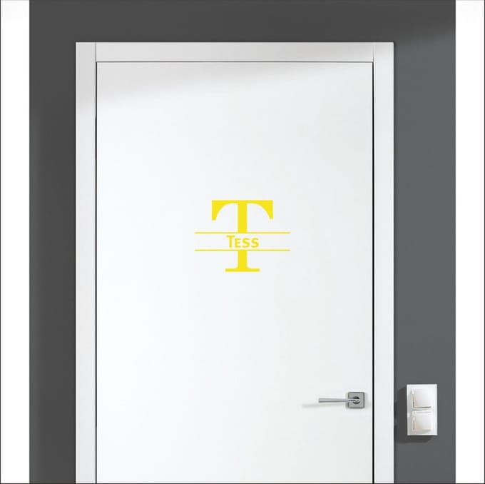 Deursticker Met Naam -  Tess - Geel