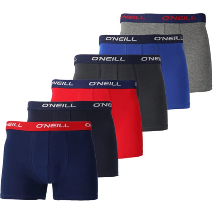 O'Neill Heren Boxershorts Trunks 6-Pack Blauw/Grijs/Rood - Maat XXL