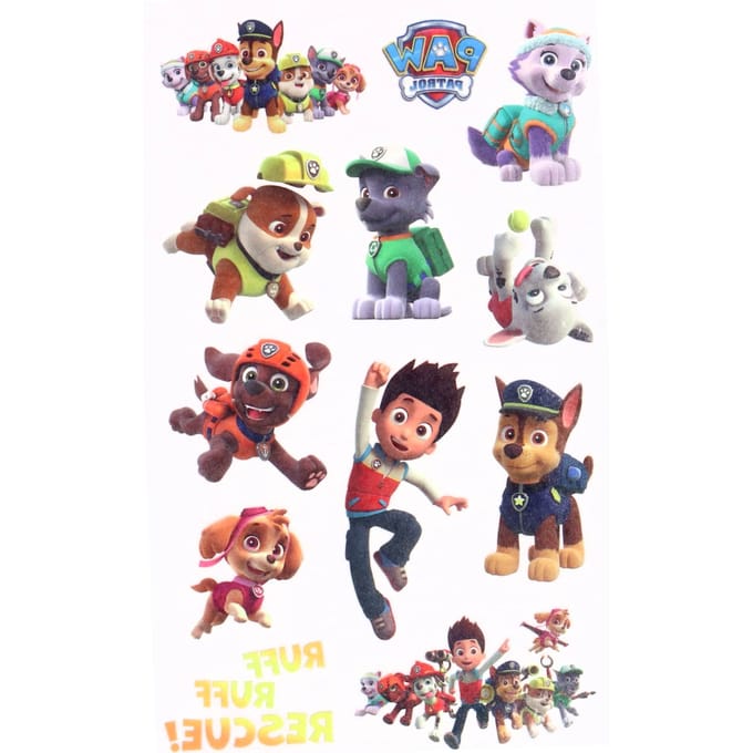 Paw Patrol - Tattoos - Set van 12 thematische ontwerpen