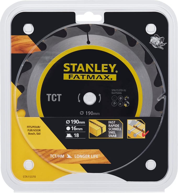 Stanley Cirkelzaagblad Hout Fatmax Hi-tech - 190mm - 18t - Hardmetaal