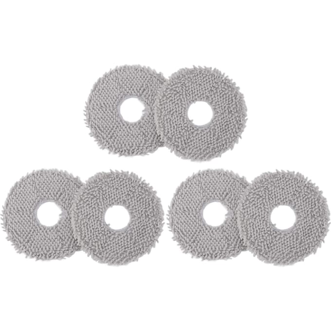 6 Pièces Tampons de Mop pour Aspirateur Robot de Remplacement Tampons de Mop pour Aspirateur Robot Lavables Nettoyage Mop gray