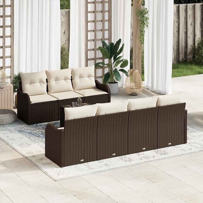 vidaXL - Tuinbank - Set - Bruin - 55 - x - 55 - x - 37 - cm - poly - rattan