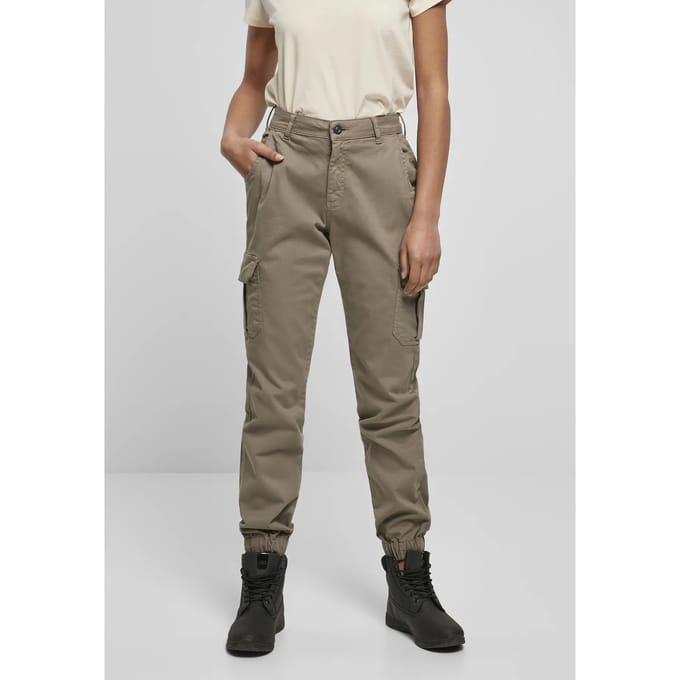 Urban Classics - High Waist Cargobroek - Taille, 33 inch - Beige