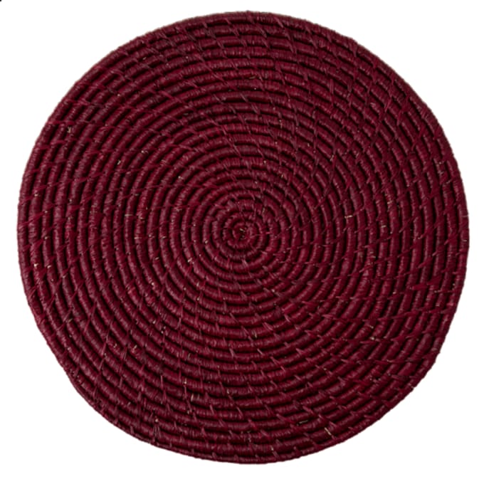 Rice raffia placemat / onderzetter bordeaux