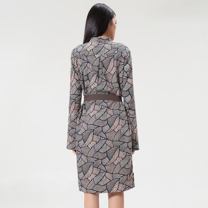 Geometrische vintage print tuniekjurk