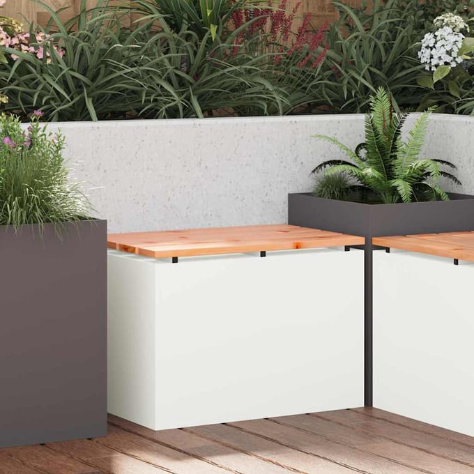 vidaXL Tuinbank Wit 60 x 40 x 43 cm Staal