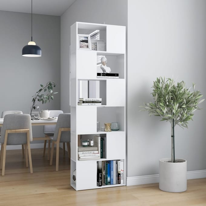 vidaXL - Boekenkast/kamerscherm - 60x24x186 - cm - wit