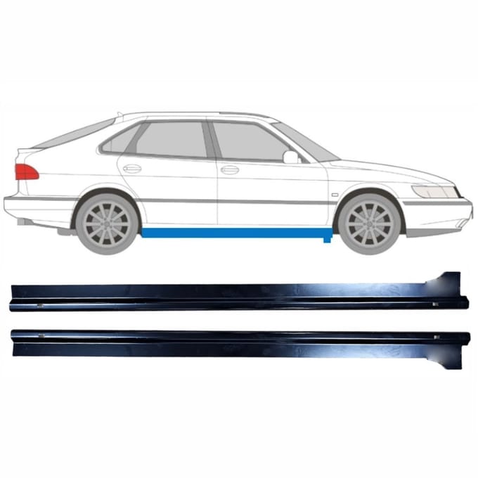 Reparatie dorpel voor Saab 900 1978-1998 / Links + Rechts / Set