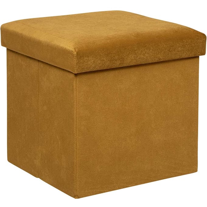 Eazy Living Poef + Opbergbox Vienne Okergeel