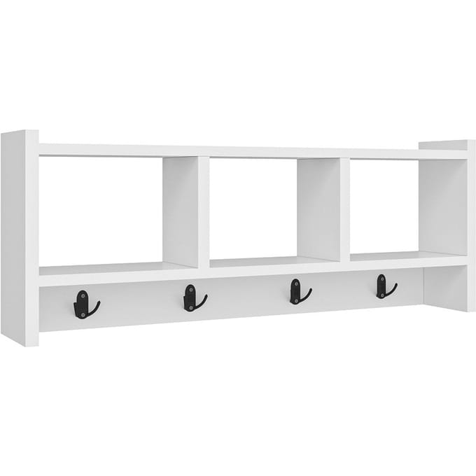 Hal Kast - Stijlvol Wit - 75,6x35x22cm - Duurzaam Melamine