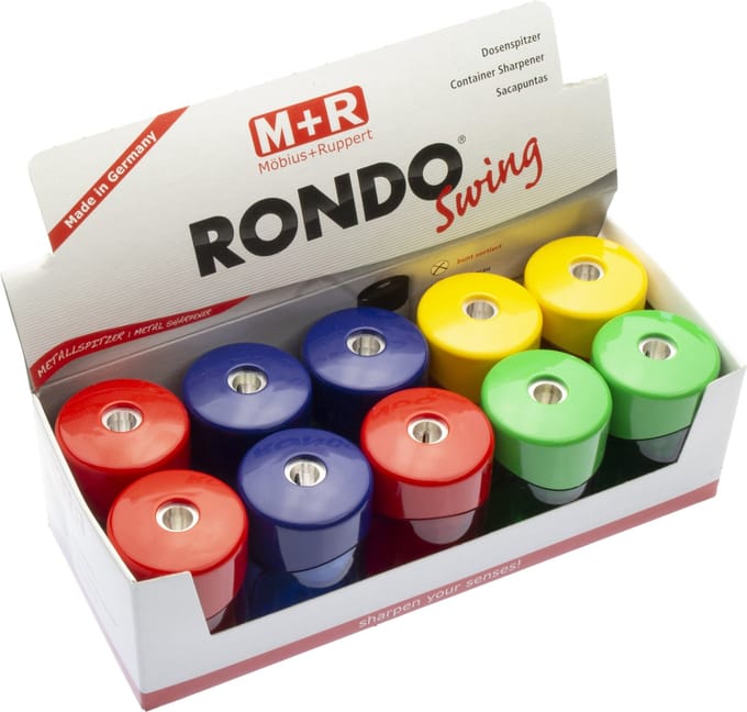 Mobius & Ruppert puntenslijper Möbius & Ruppert enkel Rondo Swing assorti kleuren display 10 stuks