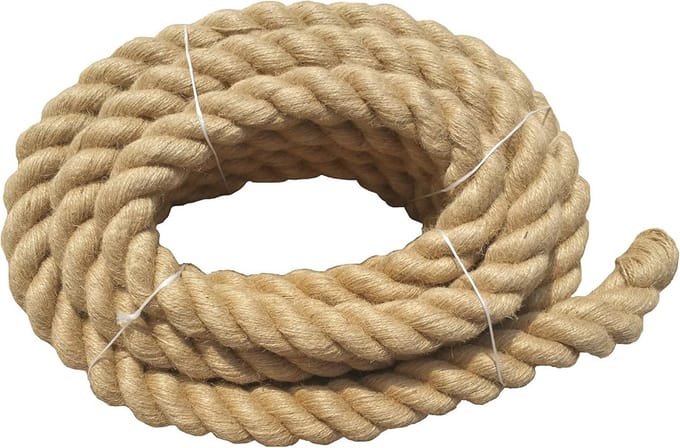 Natuurlijk jute touw 30 mm - 2 m lang voor diverse toepassingen
