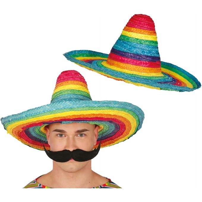 Stro Geel Kleurrijk Mexicaans Hoed Sombrero Mexicaans Feest Bal Parade