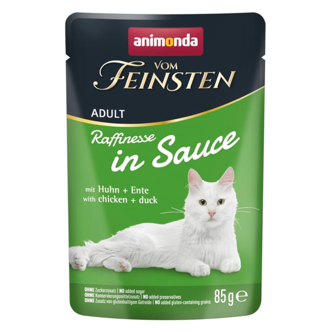 Voordeelverpakking animonda vom Feinsten Adult Raffinesse in saus 48 x 85 g - met kip & eend