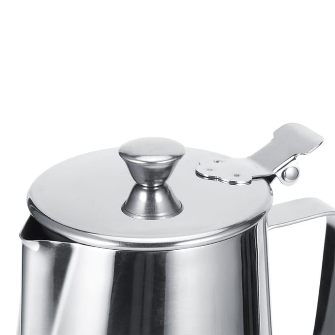 Roestvrij Staal Verdikken Melk Opschuimbeker Kan Koffiekannetje Latte Art met Deksel voor Thuis gray