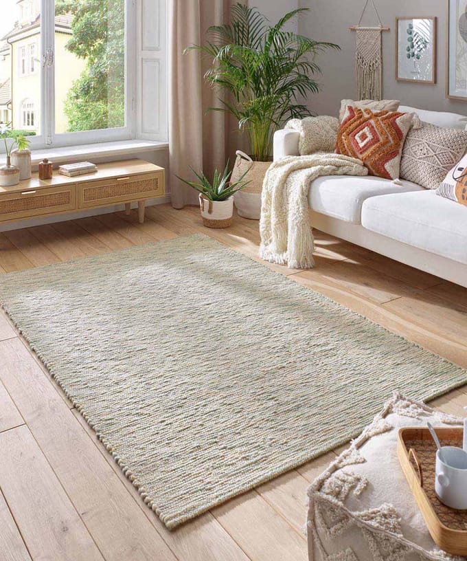 Wollen vloerkleed - Kaia groen 200x290