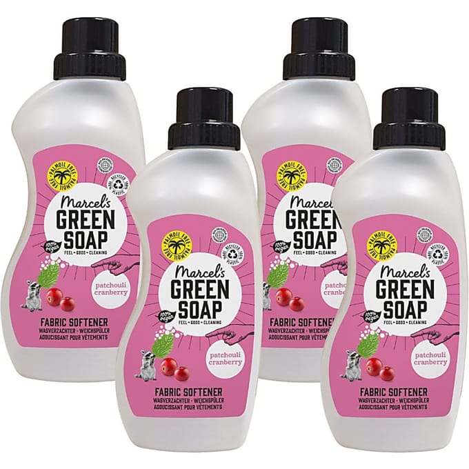 Marcel's Green Soap Wasverzachter Patchouli & Cranberry Multipack x4