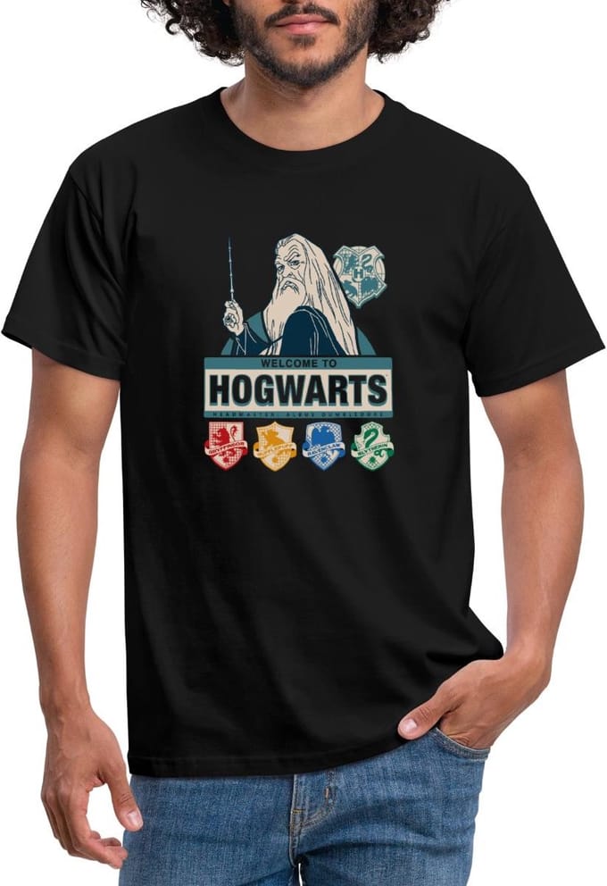 Harry Potter Welkom Op Zweinstein Perkamentus T-Shirt Heren