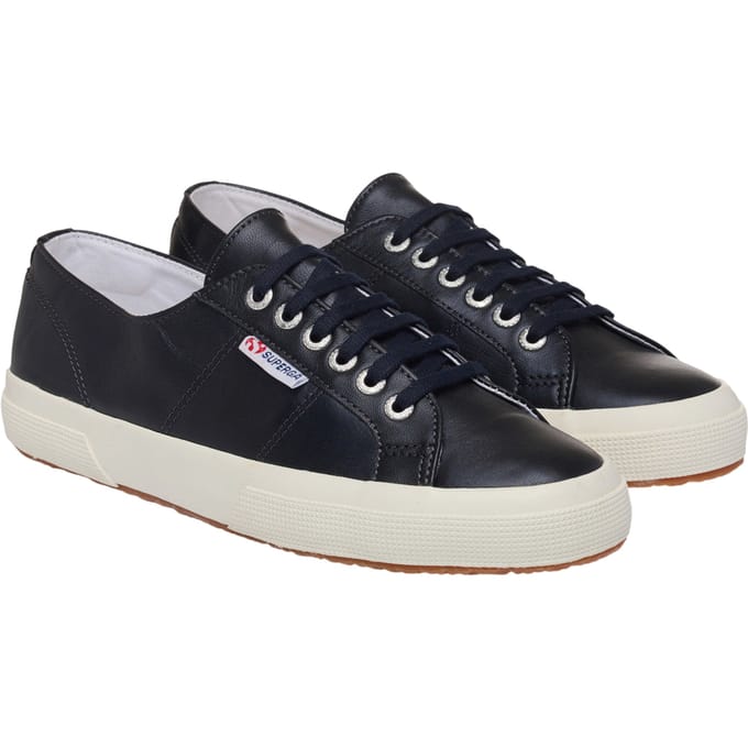 Superga Dames/Dames 2750 Metallic Leren Trainers (Metallic Zwart/Off Wit)