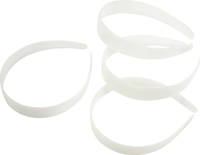 Haarbanden, B: 25 mm, wit, 5 stuk/ 1 doos