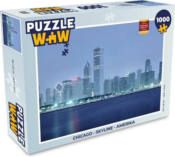 Puzzel Chicago - Skyline - Amerika - Legpuzzel - Puzzel 1000 stukjes volwassenen