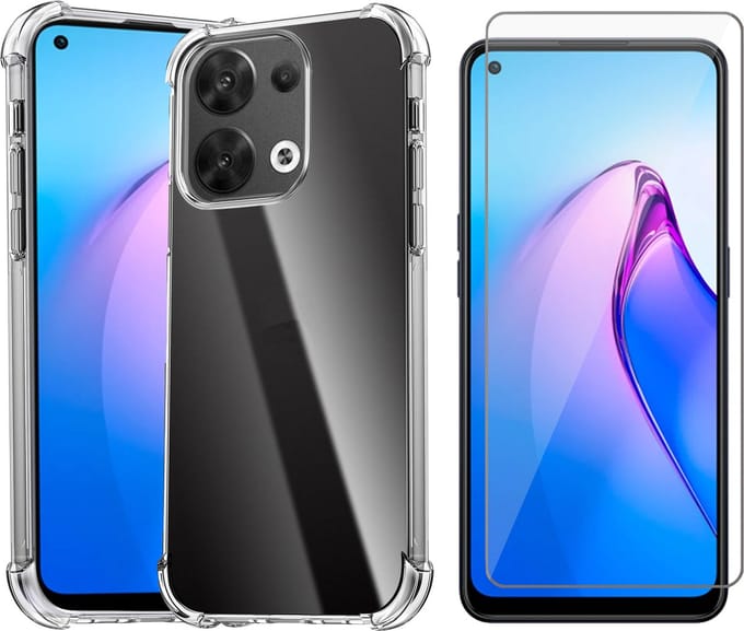 Hoesje geschikt voor Oppo Reno 8 5G - Screenprotector Glas - Shockproof Transparant