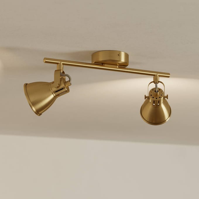EGLO Seras plafondspot, geborsteld messing-goud, 2-lamps