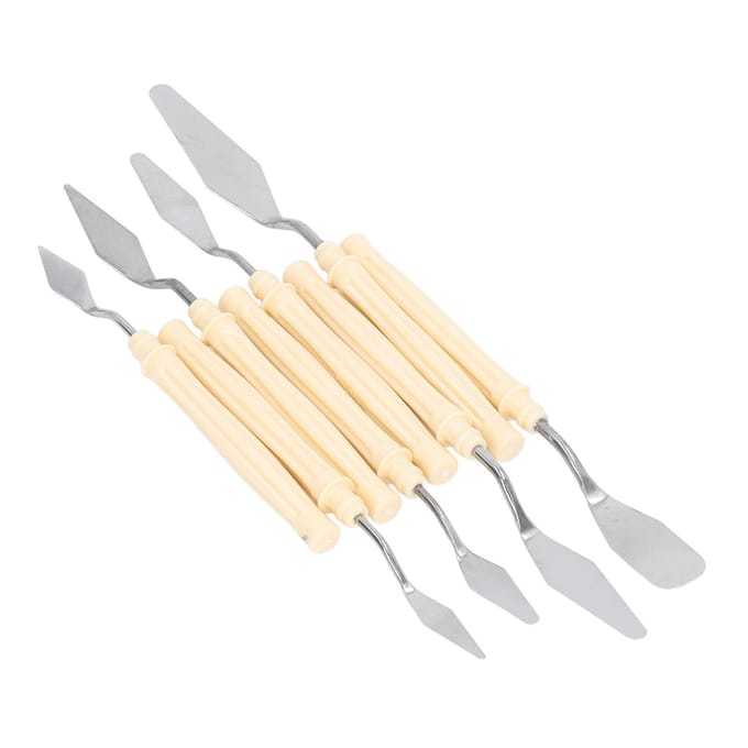 8 Pièces Couteau à Palette Acier Inoxydable Design de Manche Ergonomique Ensemble de Couteaux à Peindre Multifonction pour beige