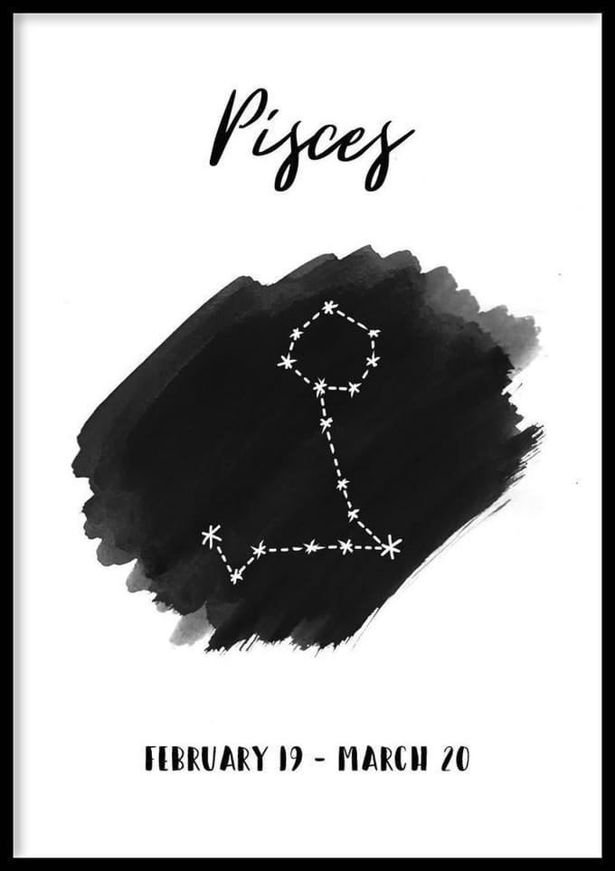 Sterrenbeeld Pisces Poster - 30x40cm – WALLLL