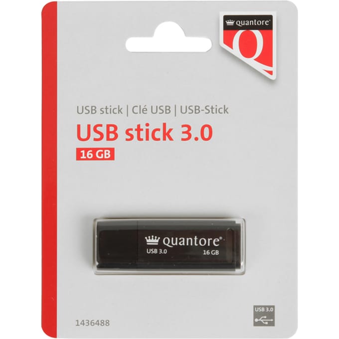 USB stick 3.0 Quantore USB-A 16GB zwart