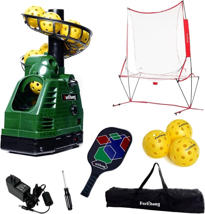 Pickleball Starter Set met Werpmachine, Ballennet en Accessoires