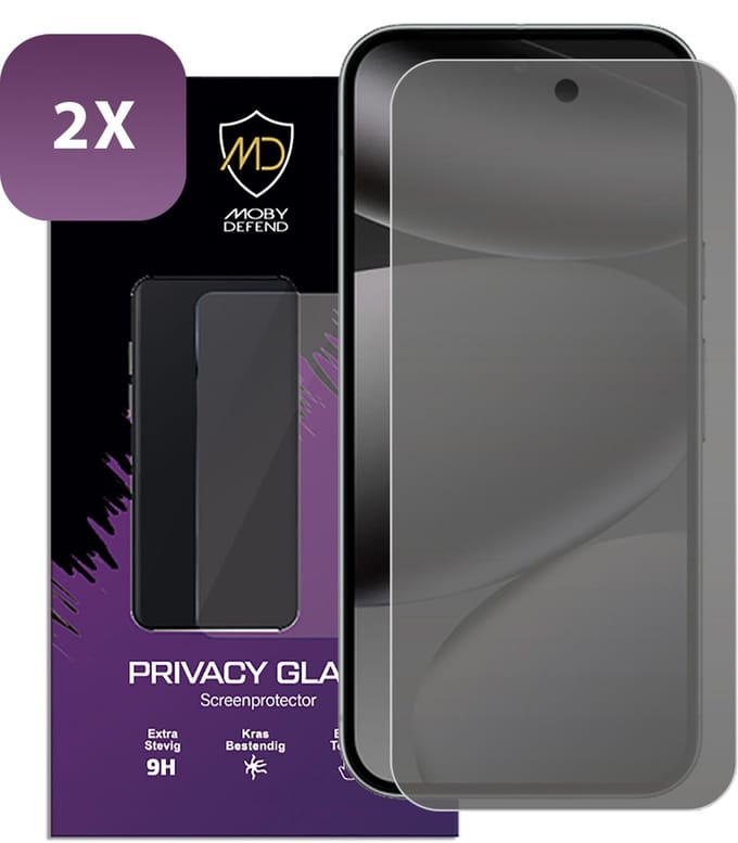 2-Pack MobyDefend Screenprotectors - Geschikt voor Google Pixel 10 Pro - HD Privacy Glass Screensavers