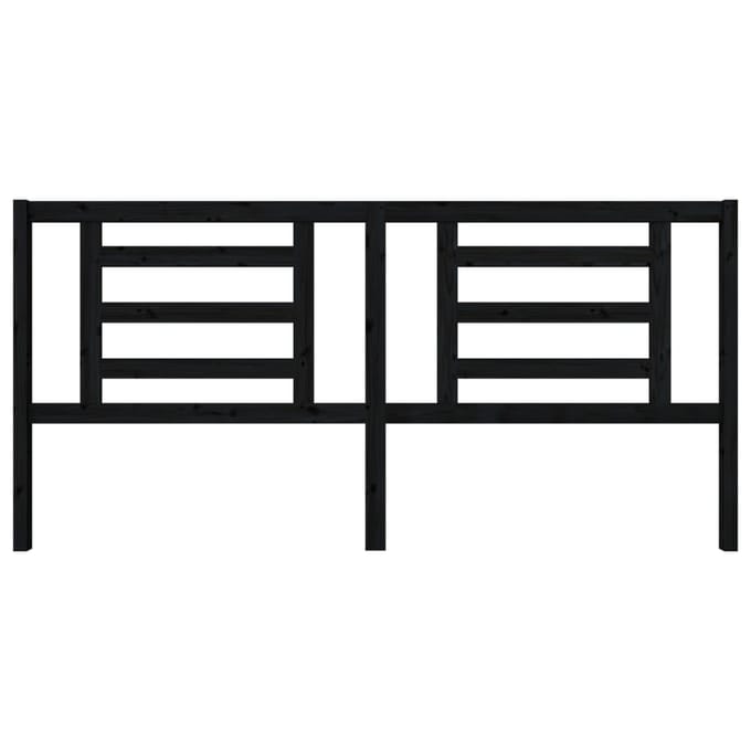 vidaXL - Hoofdbord - 206x4x100 - cm - massief - grenenhout - zwart