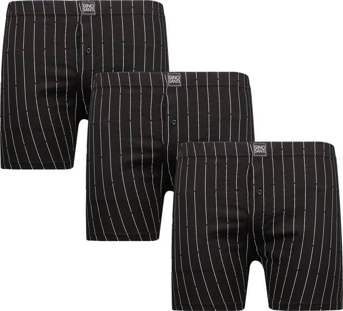 Gino Santi Klassieke boxer 3-pack Zwart Pin Stripe | Maat S
