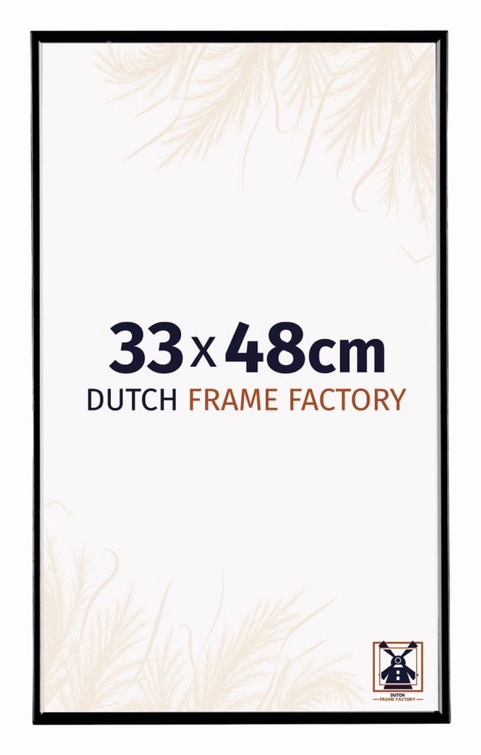 Fotolijst 33x48 cm - Kunststof - Zwart Hoogglans - Easy