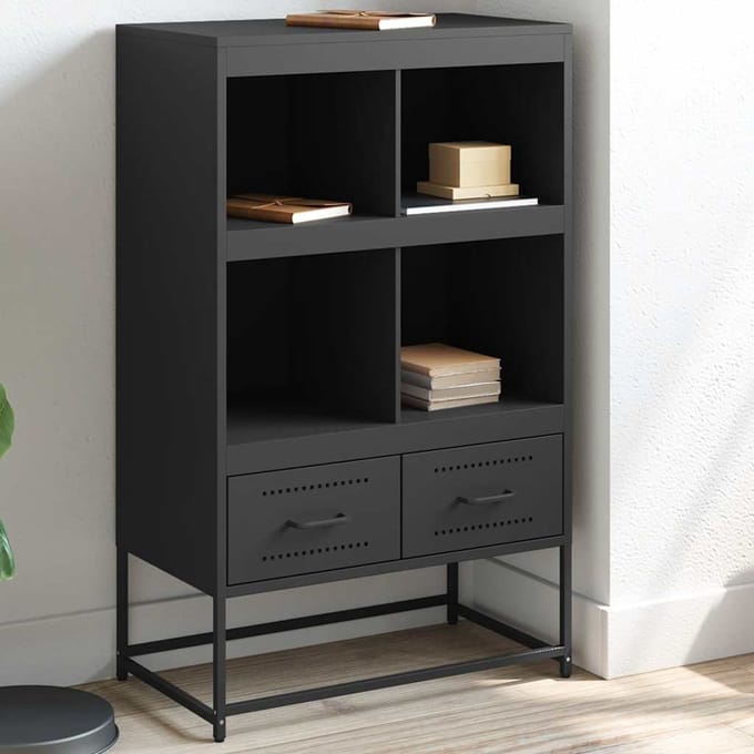 vidaXL - Hoge - kast - 68x39x111,5 - cm - staal - zwart